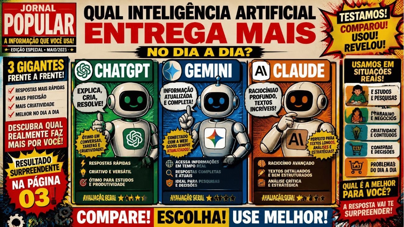 ChatGPT vs Gemini vs Claude: quem entrega mais no dia a dia?